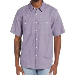 Neuw Waits Short Sleeve Linen Blend Button-Up Shirt Size XL